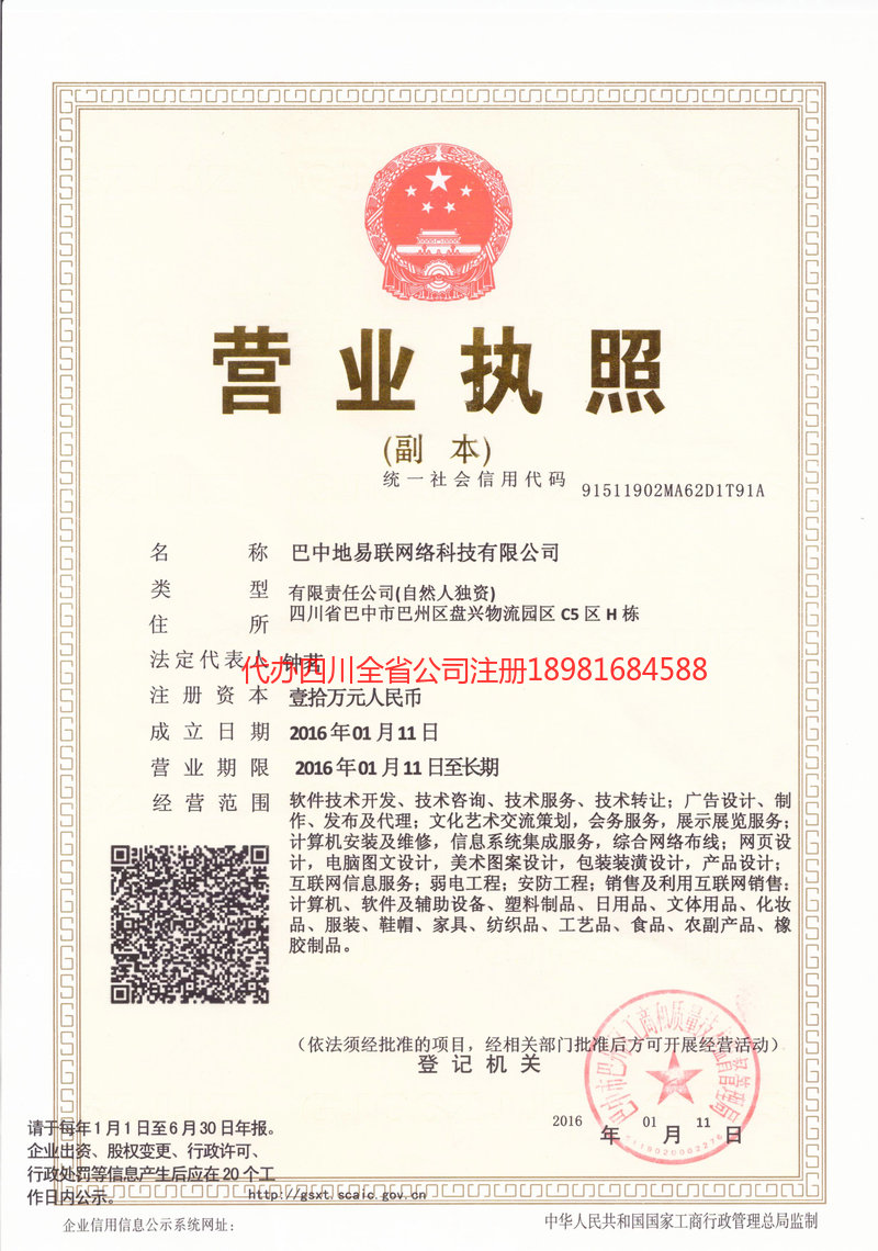 重庆市重庆市地易联网络科技有限公司